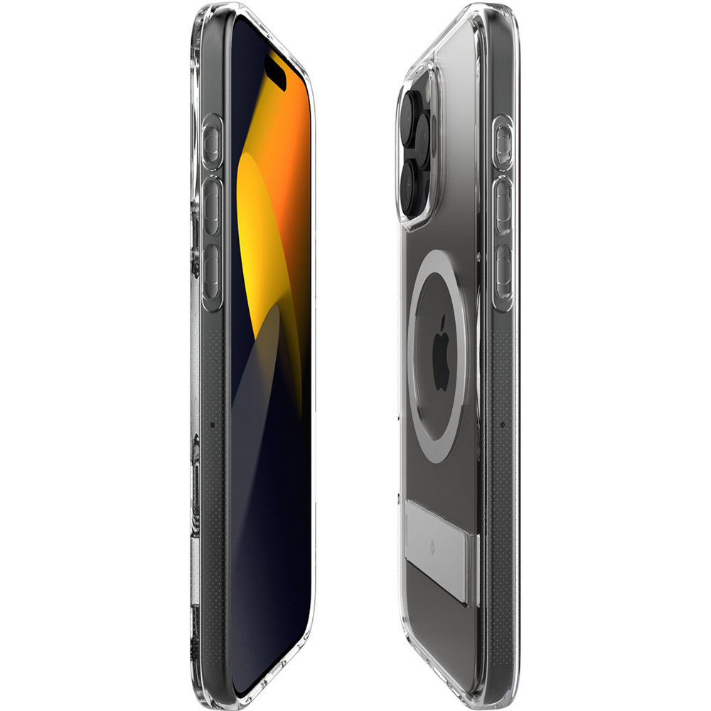 Etui Spigen Caseology Capella Mag MagSafe KickStand do iPhone 16 Pro, przezroczysto-szare